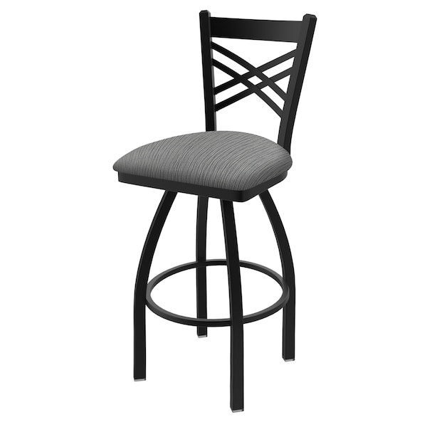 Holland Bar Stool Co 30" Swivel Bar Stool, Black Wrinkle, Graph Seat 82030BW020 - main